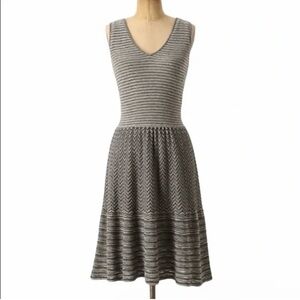 Anthropologie Knit & Knotted Womens Med Sleeveless Dress Drop Waist V-Neck Lined